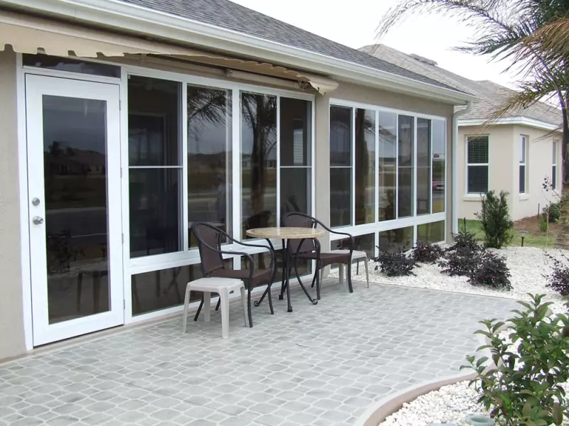 hinged sunroom door patio