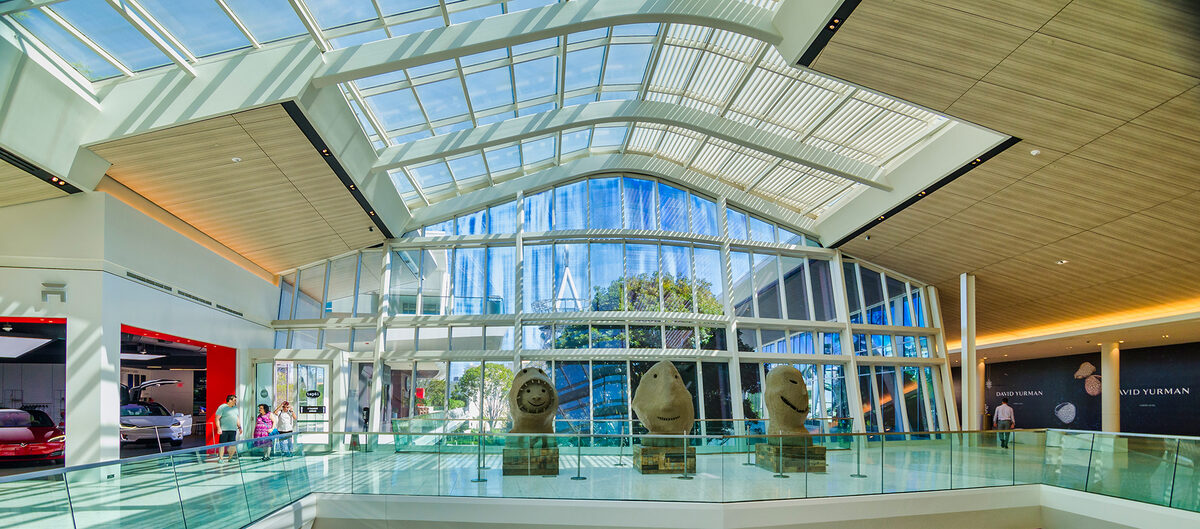 Mr Glass impact glass curtainwall at the Aventura Mall expansion in South Florida