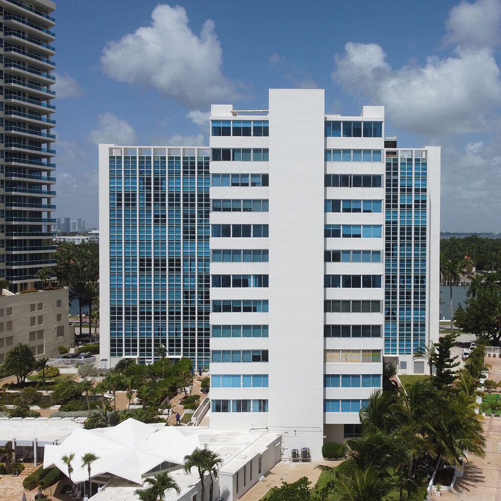 Mr Glass impact windows on the Crystal House oceanfront tower in Miami Beach, Florida