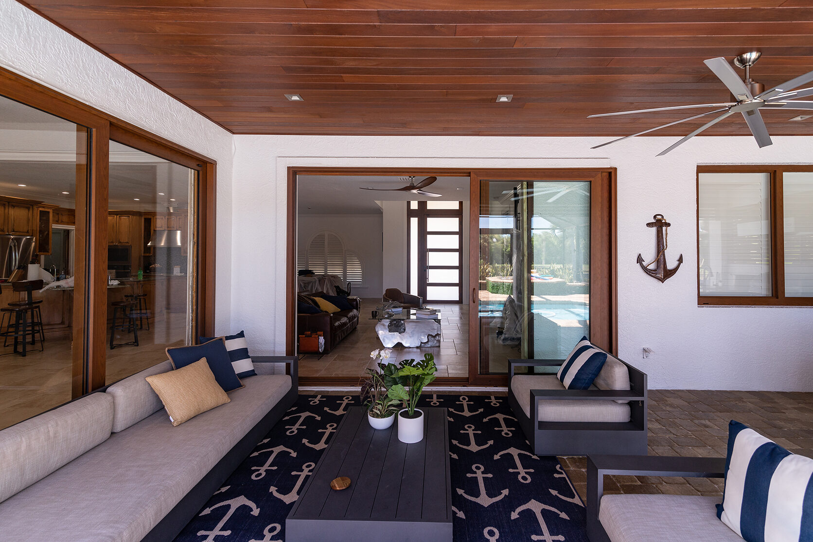 Mr Glass impact sliding glass doors on a luxury South Florida lanai