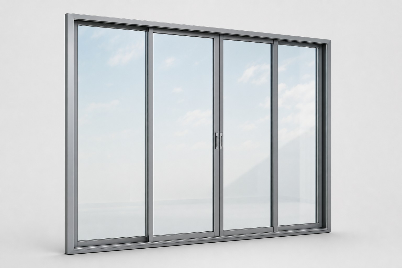 Mr-Glass MG-1000 sliding glass door — isolated catalog product render, slim aluminum frame