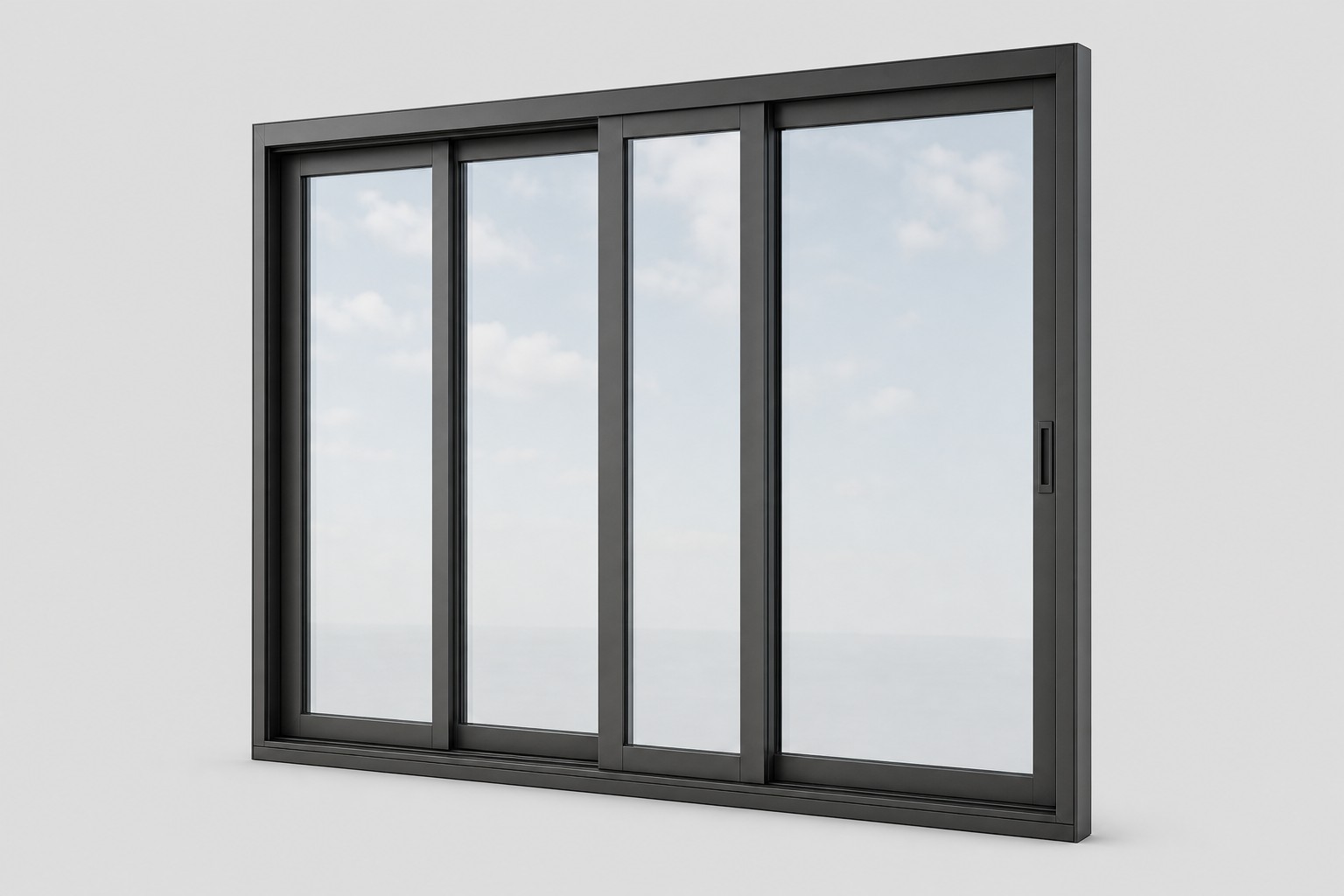 Mr-Glass MG-1100 sliding glass door — isolated catalog product render, slim aluminum frame