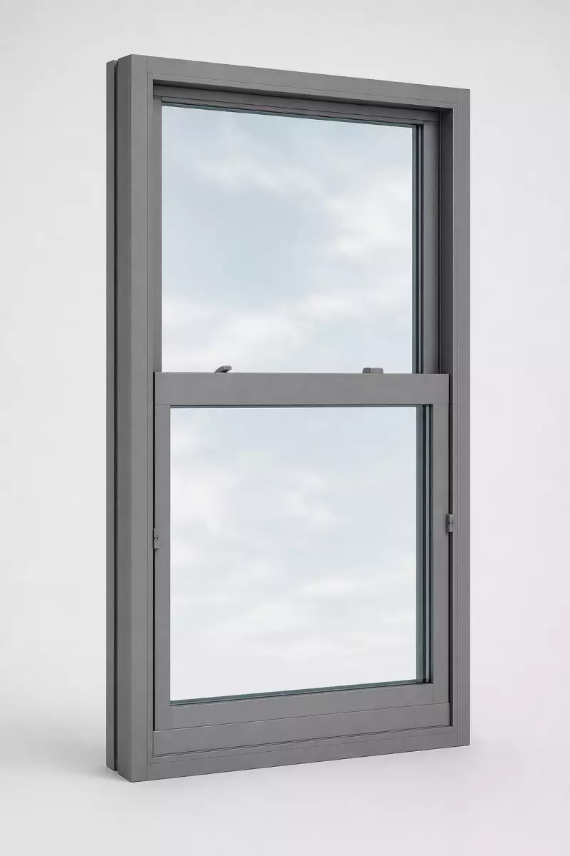 Mr-Glass MG-200 single hung — isolated catalog product render, slim aluminum frame