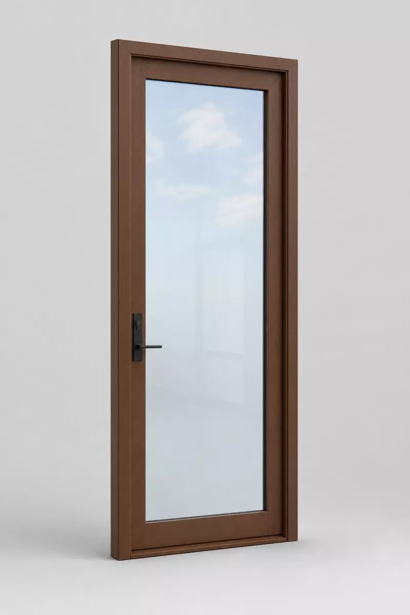 Mr-Glass MG-3000 outswing door — isolated catalog product render, slim aluminum frame
