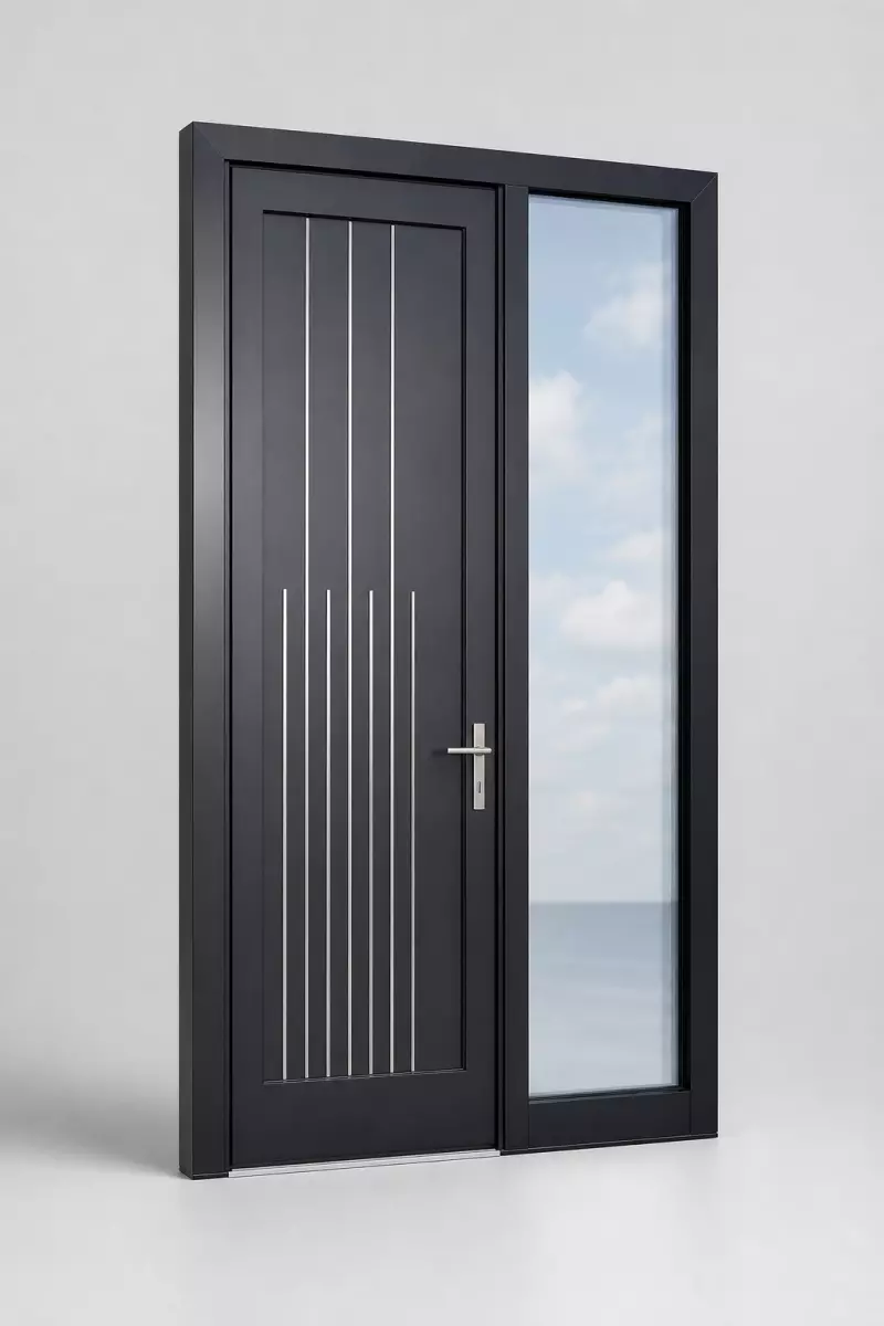 Mr-Glass MG-3500 entry door — isolated catalog product render, slim aluminum frame