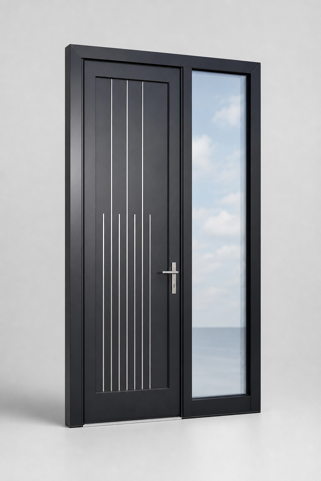 Mr-Glass MG-3500 entry door — isolated catalog product render, slim aluminum frame