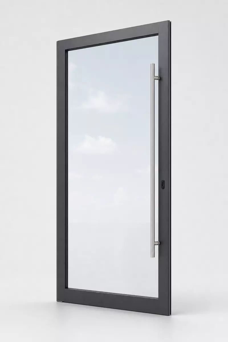 Mr-Glass MG-4000 pivot door — isolated catalog product render, slim aluminum frame