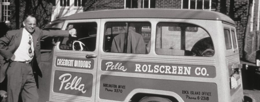 Pella's 1925 roots: a Rolscreen Company service wagon from the Pella, Iowa firm that grew into Pella Windows & Doors.